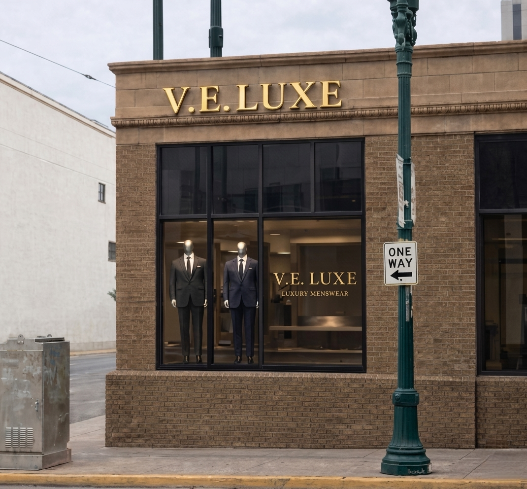 V.E. Luxe boutique storefront in El Paso, Texas